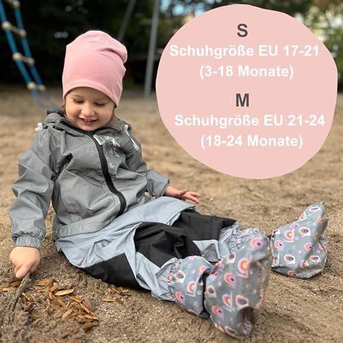 HECKBO Baby Regenfüßlinge Schnecke ohne Vlies Regen Schuhüberzieher Regen Schuhüberzieher - 3-18 Monate - Überziehschuhe Krabbelschuhe