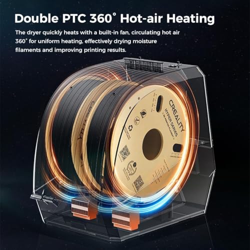 2025 official creality space pi filament dryer plus 2 spools double 360 160w ptc fast heating 3d printer filament dryer box 43939 lcd touch screen one-key set 3d filament drying for pla petg abs tpu
