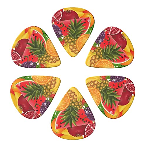 Fresh Fruits Ananas Lot de 6 médiators pour guitare acoustique, guitare électrique, basse, ukulélé – fins, moyens et… - Les Beatles, Paul McCartney, John Lennon, RIngo Starr, George Harrison Fresh Fruits Ananas Lot de 6 médiators pour guitare acoustique, guitare électrique, basse, ukulélé – fins, moyens et… – Image 5