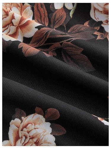 Image of Verdusa Women's Plus Size Floral Mesh Bodycon Fishtail Wedding Guest Dress Deep V Neck Sleeveless Dress