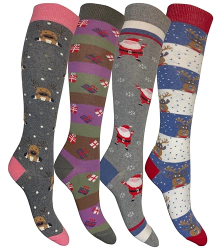 Image of Cotton Knee High Socks for Women Made in Italy, Long Socks for Women (One Size Fits All) Women Dress Socks