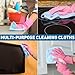 TEAWOO Microfiber Cleaning Cloths-50 Pack, Microfiber Towels Bulk, Towels for Cars & Home, Cleaning Rags 5 Colors Assorted (12x12 inches)