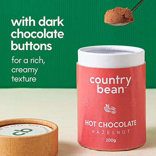 Image of Country Bean Hazelnut Hot Chocolate, 60% less sugar, Enjoy hot or cold, Winter beverage | Winter special launch