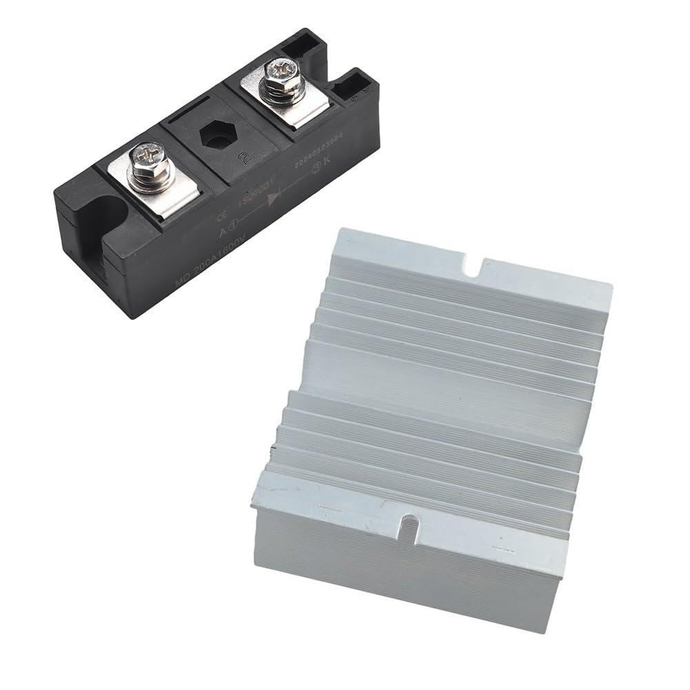 MD200A 1600V Diode Solaire Redresseur 200A avec Dissipateur de Chaleur Systèmes Photovoltaïques et Panneaux Auto Noir