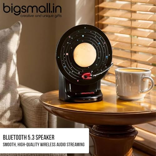 Image of Bigsmall Orbit Glow Bluetooth Speaker Night Lamp | Rotating Rocket Planet Light | Touch Sensor | Color-Changing LED | TF Card | Type-C Rechargeable