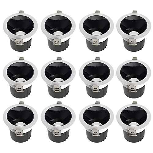 Paquete de 12 focos LED empotrables con cardán Giratorio, Ajustables, de 5 a 4 Pulgadas, sin luz estroboscópica, 15 W, 3000 K.
