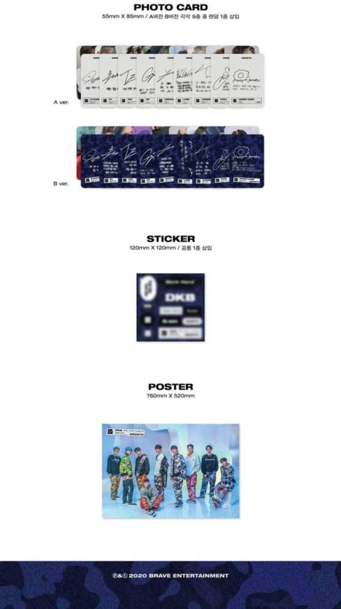 DKB Growth 3rd ミニアルバム CD+1pポスター+64pブックレット+1pフォトカード+1pステッカー+メッセージフォ