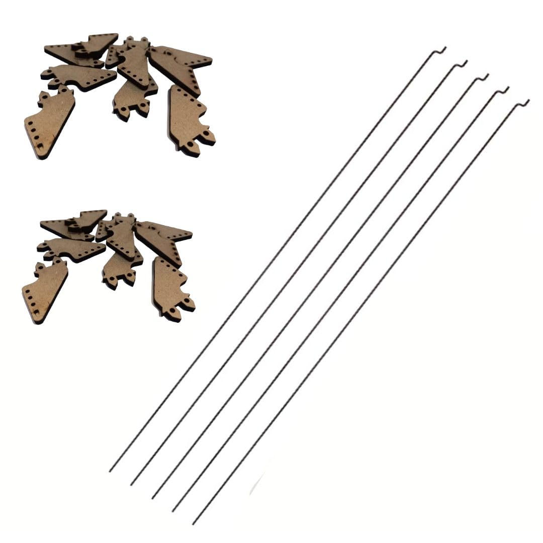 FlyingMachines 2Set of Control Horns Made in India (Pack of 10) & 5pcs 2mm * 350mm Push Rod Non Hardened-picture-30