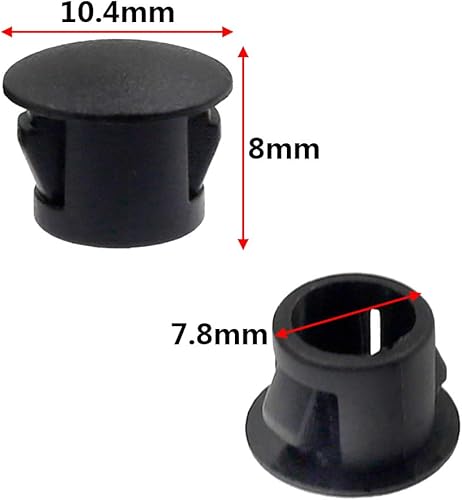 Miniatura 2 de Qjaiune 60 tapones de plástico de 0.315 in (516 pulgadas), tapas de extremo de tubería de color negro con cierre a presión para tubos de esgrima de