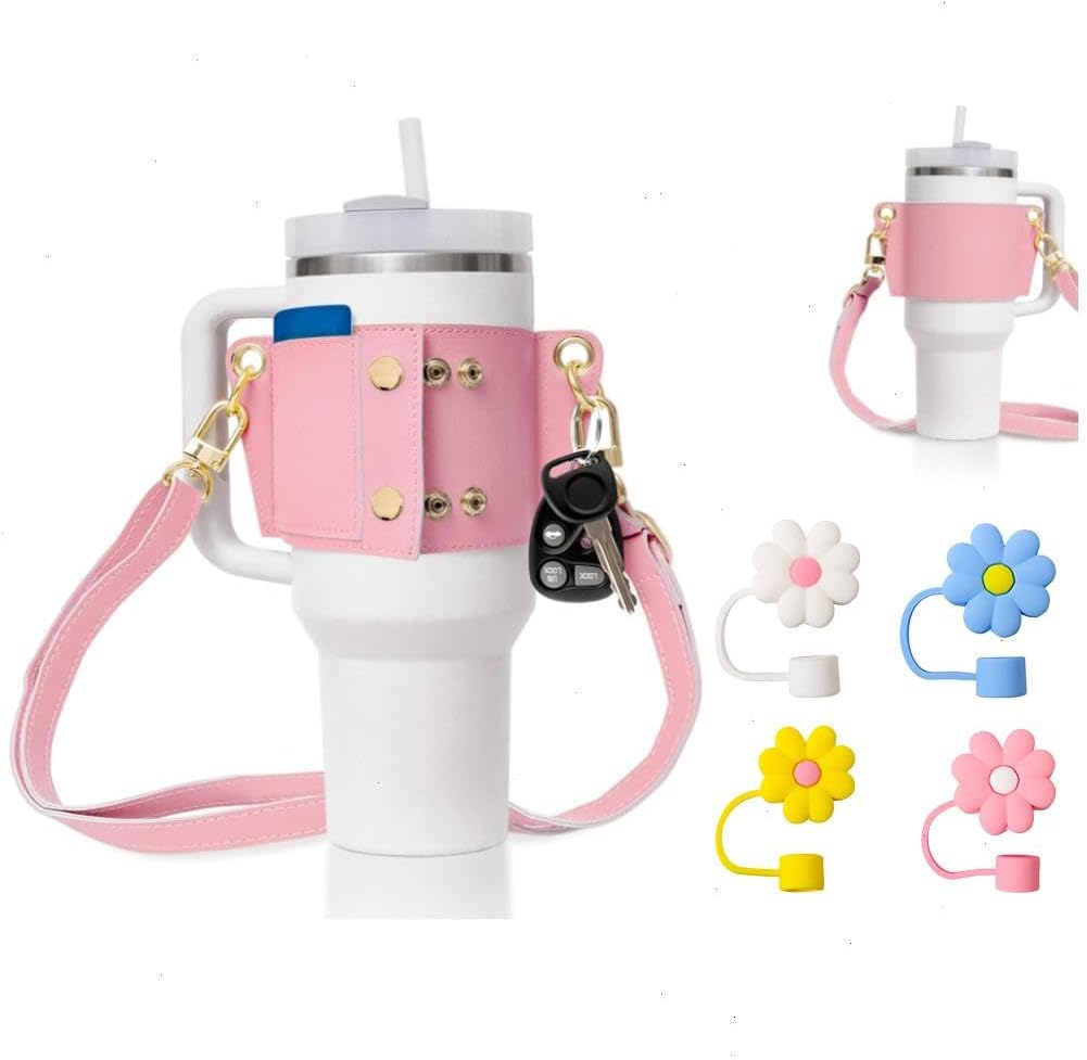 Water Bottle Holder with Strap Adjustable Cup Holder PU