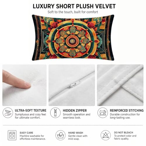 Housse de coussin rectangulaire avec impression recto verso mandala lot de 2 - 6