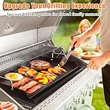 GFTIME Universal Griddle Plancha 63 x 41cm for Most Gas Grills and Charcoal Grills, Universal BBQ Plancha Flat Top Plate for Gas Stove, Electric Grill, Nonstick Coating Large Rectangle Griddle - Image 6