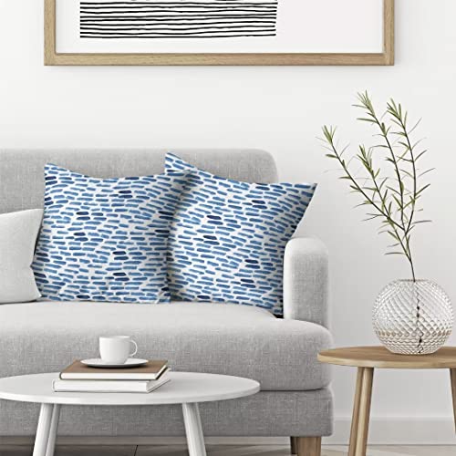 Aeioae Outdoor Pillow Covers 18X18 Set Of 2 Pebble Blue Throw Pillow Cover Decorative Linen Square Summer Outdoor Farmhouse Cushion Cover Decor For Couch Bedroom Sofa #TOP2
