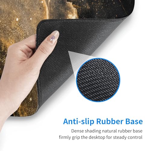 Image of Black Gold Marble Extended Gaming Mouse Pad, with Stitched Edges Large Mouse Pad Desk Protector, Rubber Base Mousepad Keyboard Mouses Mat for Work Game Office Home- 32 inch X 12 inch Inch,E234