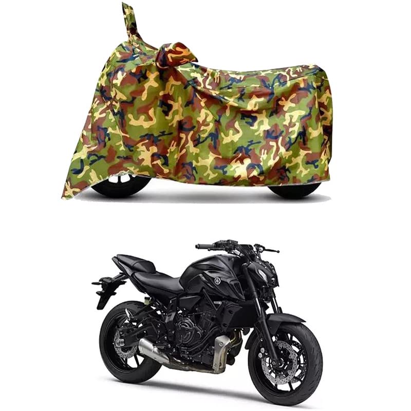 Image of Waterproof 100% PVC Coated Full Bike Scooty Two Wheeler Body Cover Compatible for Yamaha MT-07 /UV-Rays /Heat Protection /Birds Dropping /Scratchproof /Dust Proof /All Varients[6X6 Jungle Print]