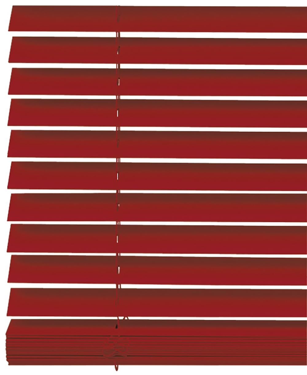 Persiana Veneciana Aluminio Medida: 100x250 con Lama: 25 mm- Veneciana Regulable en Altura y Apertura, Seguridad Infantil, Resistente a la Humedad – Veneciana Aluminio Color: Rojo