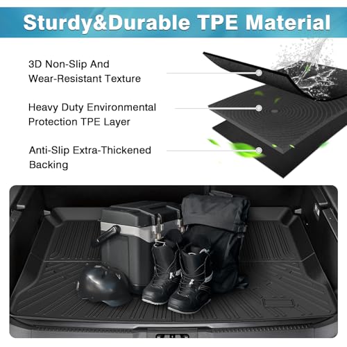 Image of Mixsuper Cargo Liner for Ford Bronco Sport 2021-2026 (w /Full Size Spare Tire), Trunk Mat for Bronco Sport Accessories Cargo Mat Rear Trunk Liner Black