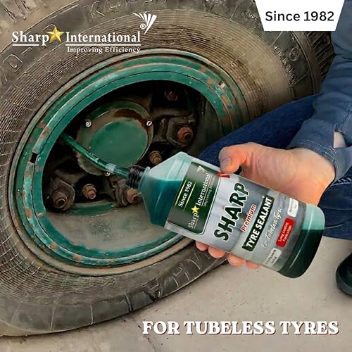 Image of Sharp Premium Tyre Sealant for Tubeless Tyres | Instant Puncture Repair Liquid | Long Lasting Protection | Prevents Air Leakage | Suitable for Cars, Bikes & Scooters