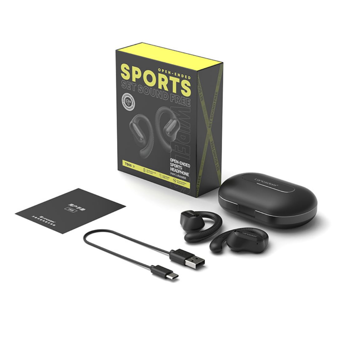 Écouteurs sans Fil Bluetooth 5.4 – Autonomie 40H, Écran LED, ENC Double Micro, Son Puissant 16.2mm, IPX5 Étanche, Design Ouvert, Commandes Tactiles, Confort Longue Durée - Noir
