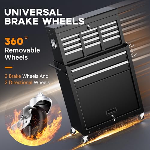 image for INTERGREAT Tool Chest, 8 Drawers Rolling Tool Chest with Wheels, Detac