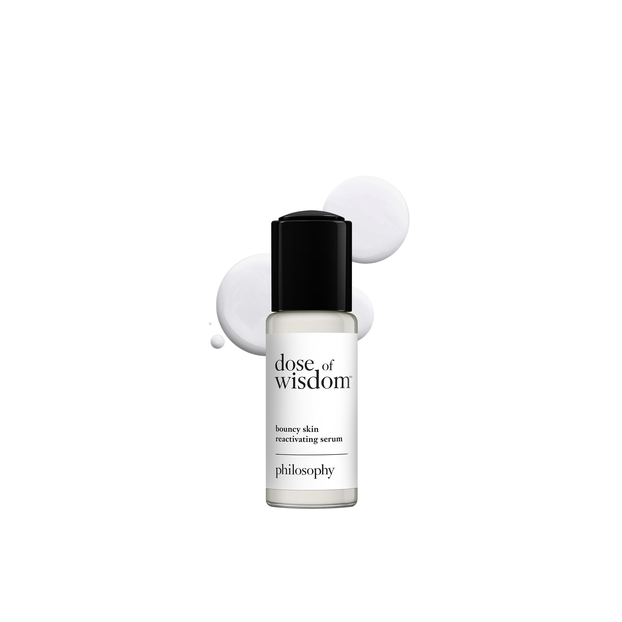 philosophydose of wisdom bouncy skin reactivating facial serum - with hyaluronic acid, vitamin C & a patented vitality booster - delivers skin that is bouncy, plumped & radiant in one week
