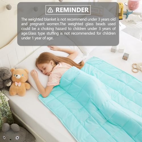 L'AGRATY Weighted Blanket - 40"x60" 7lbs Cooling Breathable Weighted Blanket Microfiber Material with Glass Beads
