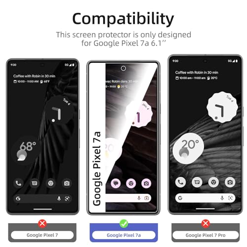 Image of NEW'C for Google Pixel 7a Screen Protector Tempered Glass Bubble Free