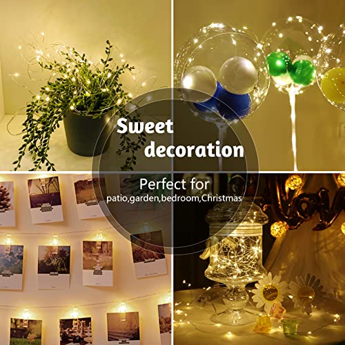 Cshare Led-lichtsnoer, 2 m, 20 micro-leds, koperdraad, werkt op batterijen, waterdichte verlichting voor feestjes, tuin, Kerstmis, Halloween, bruiloft, verlichting, kamerdecoratie (warm wit) - Image 8