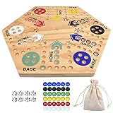 Original Marble Board Game Wahoo Board Game Double Side Painted 20-Inch Wooden Fast Track Board Game