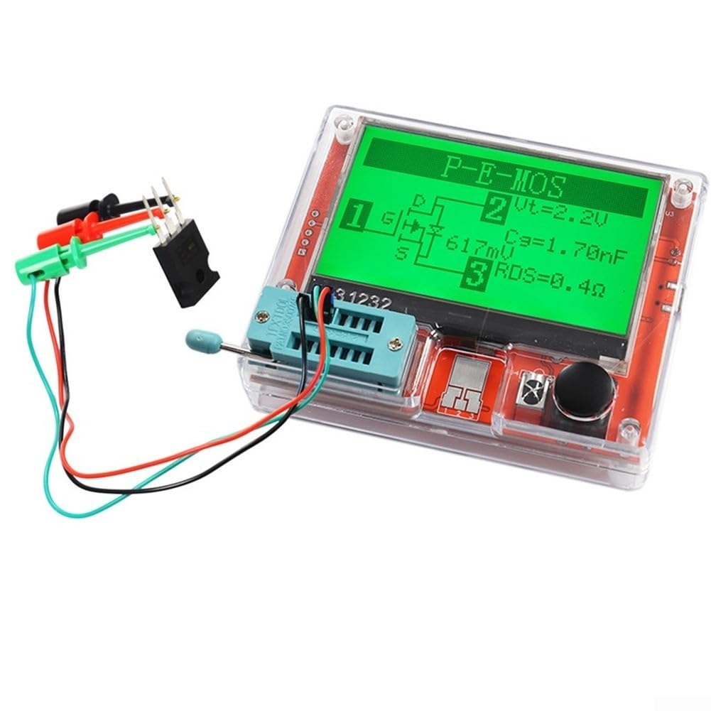 LCR T10H Bauteiltester mit Großbildschirm für Transistor, Widerstand, Kondensator, MOSFET, Diode und Induktivität, automatische Pin-Erkennung, IR-Decodierung, tragbares Design für Elektronik-Reparatur