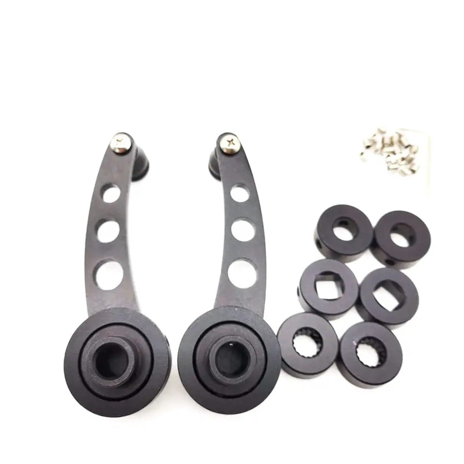 CCJOZMD car Part 2X Car Billet Aluminum Manual Door Handle Crank Window Winder Kit Black
