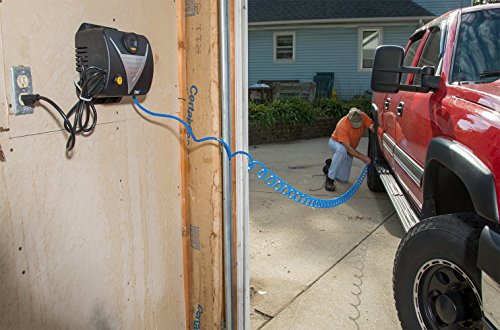 Plews & Edelmann Tru-Flate 16-250 Tankless Wall-Mount Garage Air Compressor with Gauge and 25' Coiled Hose - Thumbnail 5