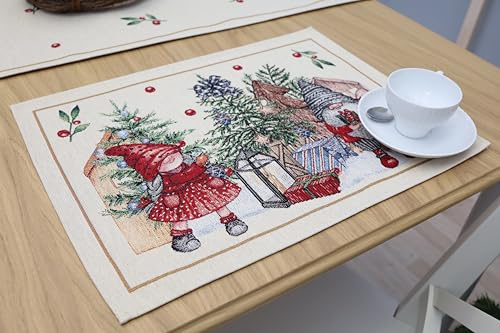 Weihnachtsdeko Tisch Tischsets Platzsets 4er Set, 40x50cm –...