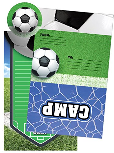 iscream Pack of 8 Fold-over Ready to Send Note Cards - Soccer Camp