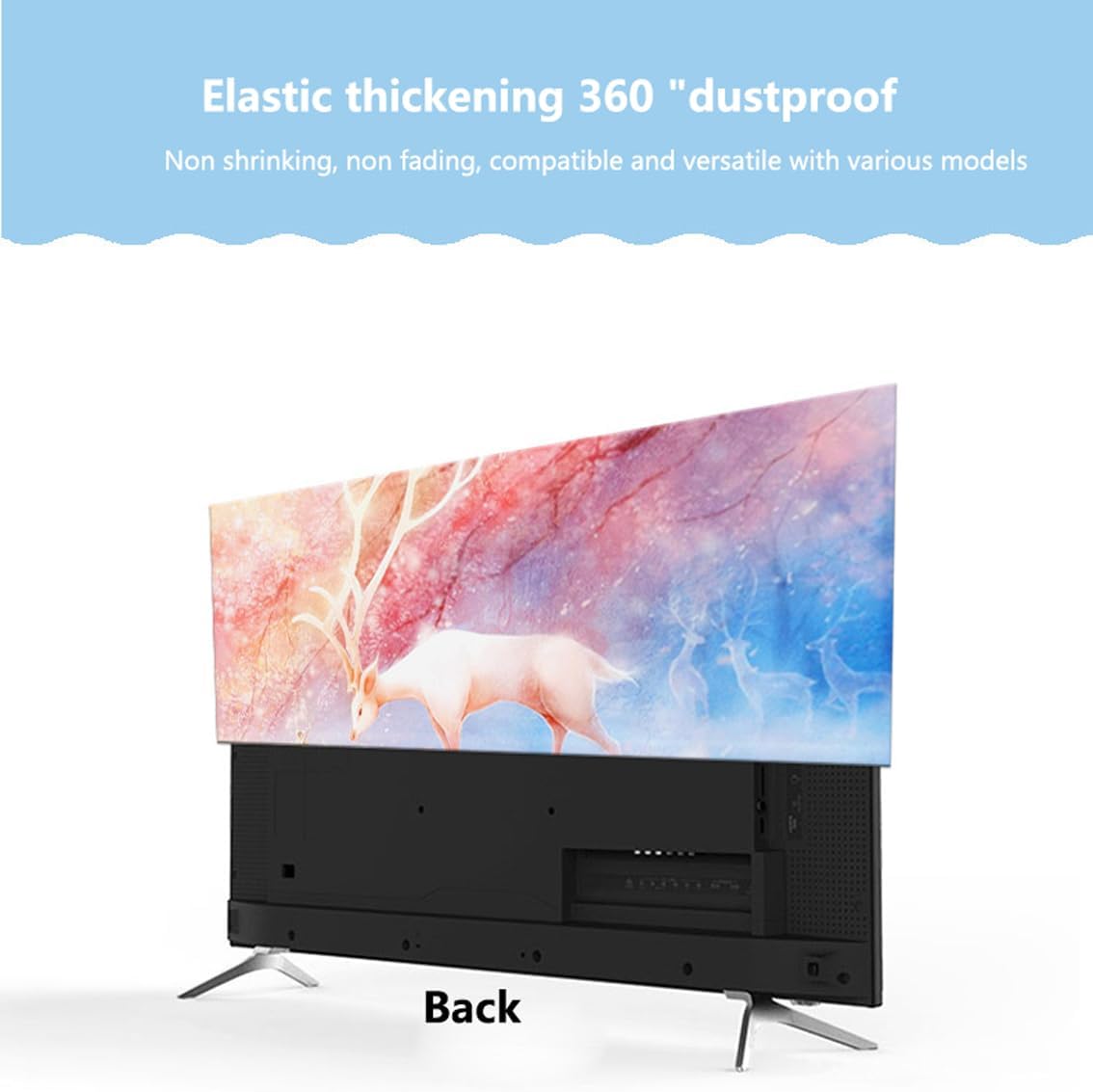 VUT TV Dust Cover,LED LCD TV Hanging Desktop Universal Curved Surface Waterproof TV Dust Cover,Floral Plants Pattern Dustproof Cloth For TV Cover(Size:40-43in(102x65cm),Color:A) 7 51iwJL
