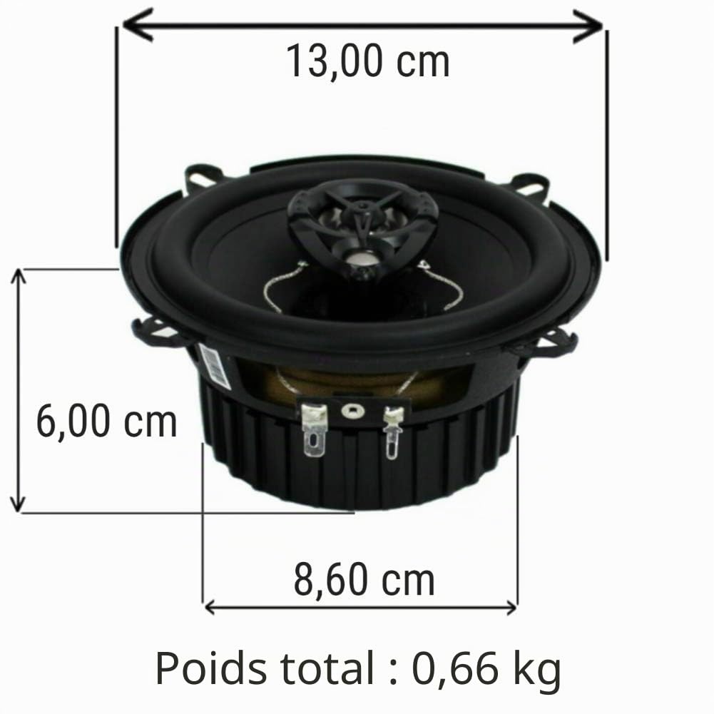 2 Haut-PARLEURS RENEGADE RX52 coaxiales 2 Voies 5,25" 13,00 cm 130 mm 80 Watts rms 160 Watts Max impédance 4 ohms 92 DB spl Voiture Noir, par Paire