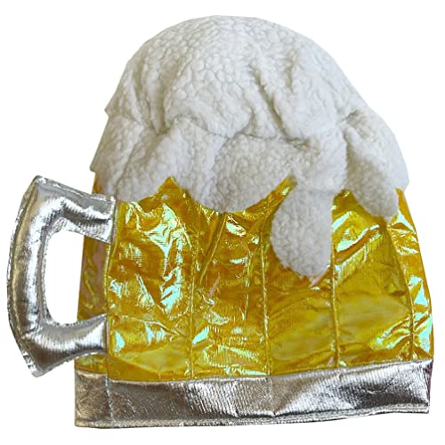Abaodam Plüsch-Bierkrug-Hut Lustige Biertasse Cosplay-Hut Kreative Kopfbedeckung Für Geburtstag Neujahr Ostern Partybevorzugung Foto-Requisite Cover
