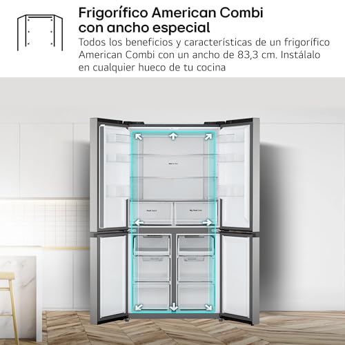 LG GMM41MSBEM - Frigorífico Americano Combi, Total No Frost, Clasificación E, Capacidad 474L, Silver - imagen 4