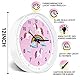 Coslife Wanduhr Kinder Einhorn -Für Mädchen Und Jungen - Bunte Lernuhr Für Kinder-Schule, Schlafzimmer,Klassenzimmer(Pink)