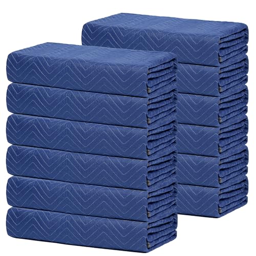 12 Moving Blankets- Packing Blankets -Professional Quilted Shippi...