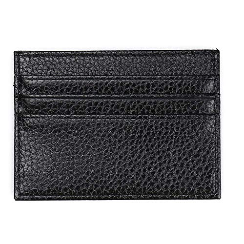 Preisvergleich Produktbild Lioyh Mini-Kartenetui, schmal, Leder, dünn, Kartenfächer, Schwarz