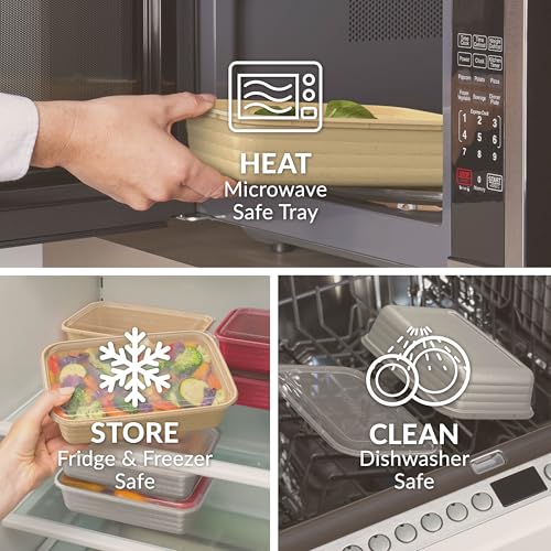 Image of Bentgo Prep 60-Piece Holiday Food Storage Set - 1-Compartment Meal Prep Containers, 4-Cup Capacity, Reusable, Durable, PFAS & BPA-Free, Microwave /Freezer /Dishwasher Safe (Holiday Glitter Collection)