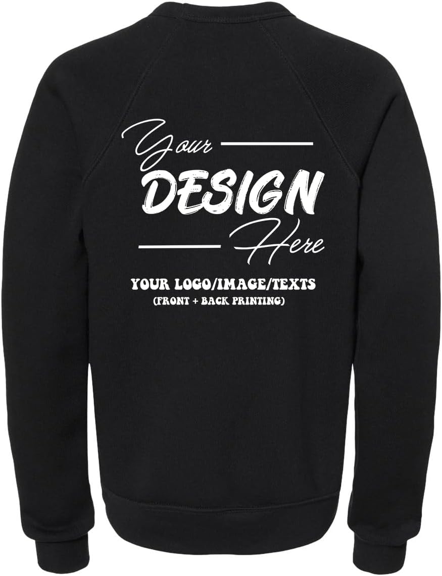 INK STITCH Youth Kids 3901y Bella Canvas Custom Printing Sponge Fleece Crewneck Sweatshirts
