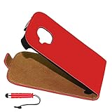 ebestStar - kompatibel mit Samsung Galaxy S3 Mini Hülle GT-i8190, i8190N PU Kunstleder Etui mit Klappe, Handyhülle Schutzhülle Case Cover + Mini Stift, Rot [Phone: 121.6 x 63 x 9.9mm, 4.0'']
