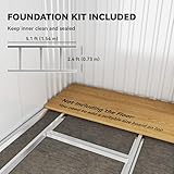 Outsunny 6.5 x 4FT Galvanised Metal Garden Shed with Double Sliding Doors and 2 Vents, Lockable Tool Storage House with Foundation Kit, Grey - Image 4