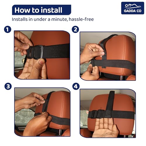 Image of GADDA CO Car Neck Rest Pillow | Premium Memory Foam Neck Pillow for Car | Orthopedic Neck Rest for Car Seat | Cervical & Head Support Cushion | Relieves Neck Pain | 2 Year Warranty (Mesh Black)