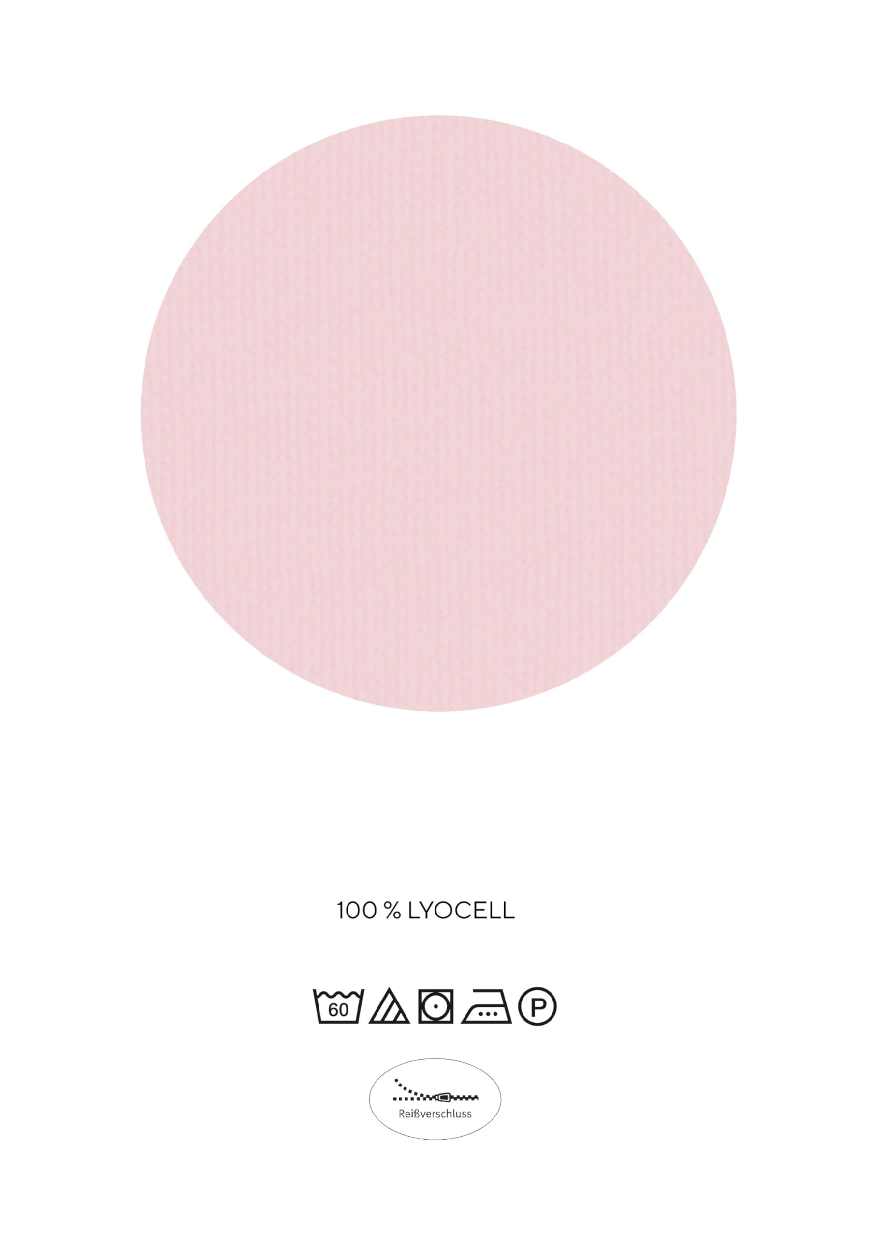 biberna Premium Tencel Bettwäsche Garnitur 135x200 cm Rose | 100% Lyocell | pflegeleicht, glatt, temperaturregulierend | Reißverschluss | Sommerbettwäsche aus Eukalyptus | Strudel | Modell 0474495