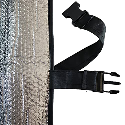 GWUSKDT Car Windshield Sunshade-Thicken 5-Layer Bubble Block Heat and Sun UV Rays,Front Windshield Sun Shade- Keeps Your Vehicle Cool - 58 x 27.5 Inch (Sliver)