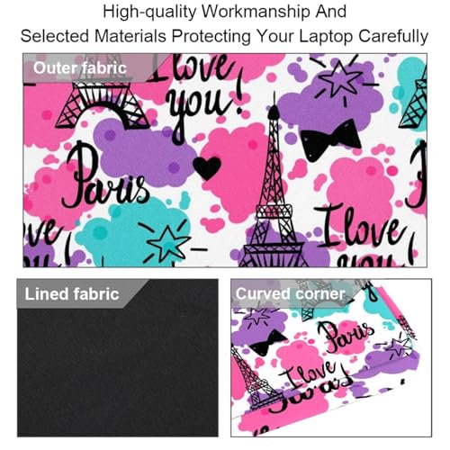 Maletín Torre Eiffel de 14 pulgadas con bandolera ajustable multicolor 4