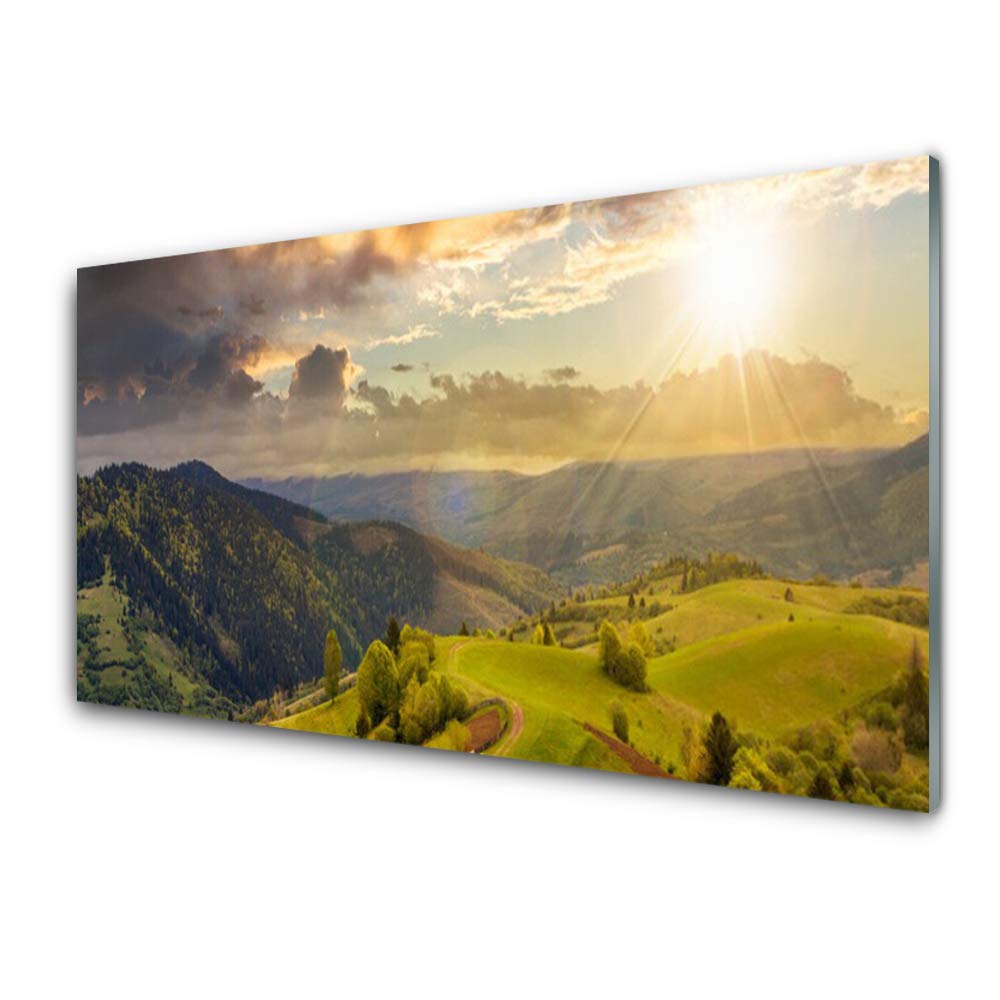 Impression sur Verre Trempé 100x50cm Tulup - Tableau Mural Moderne Montagnes